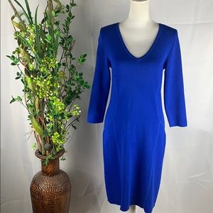 Ann Taylor Royal Blue Form- Fitting Stretch Dress
